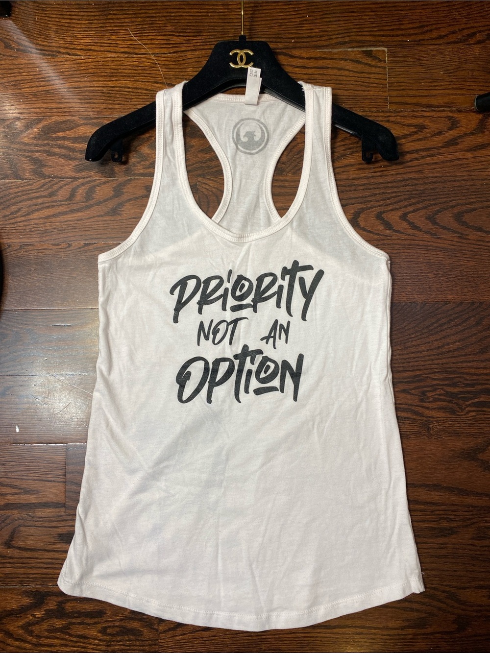 Women's White Racerback Tank Top - "Priority Not An Option"